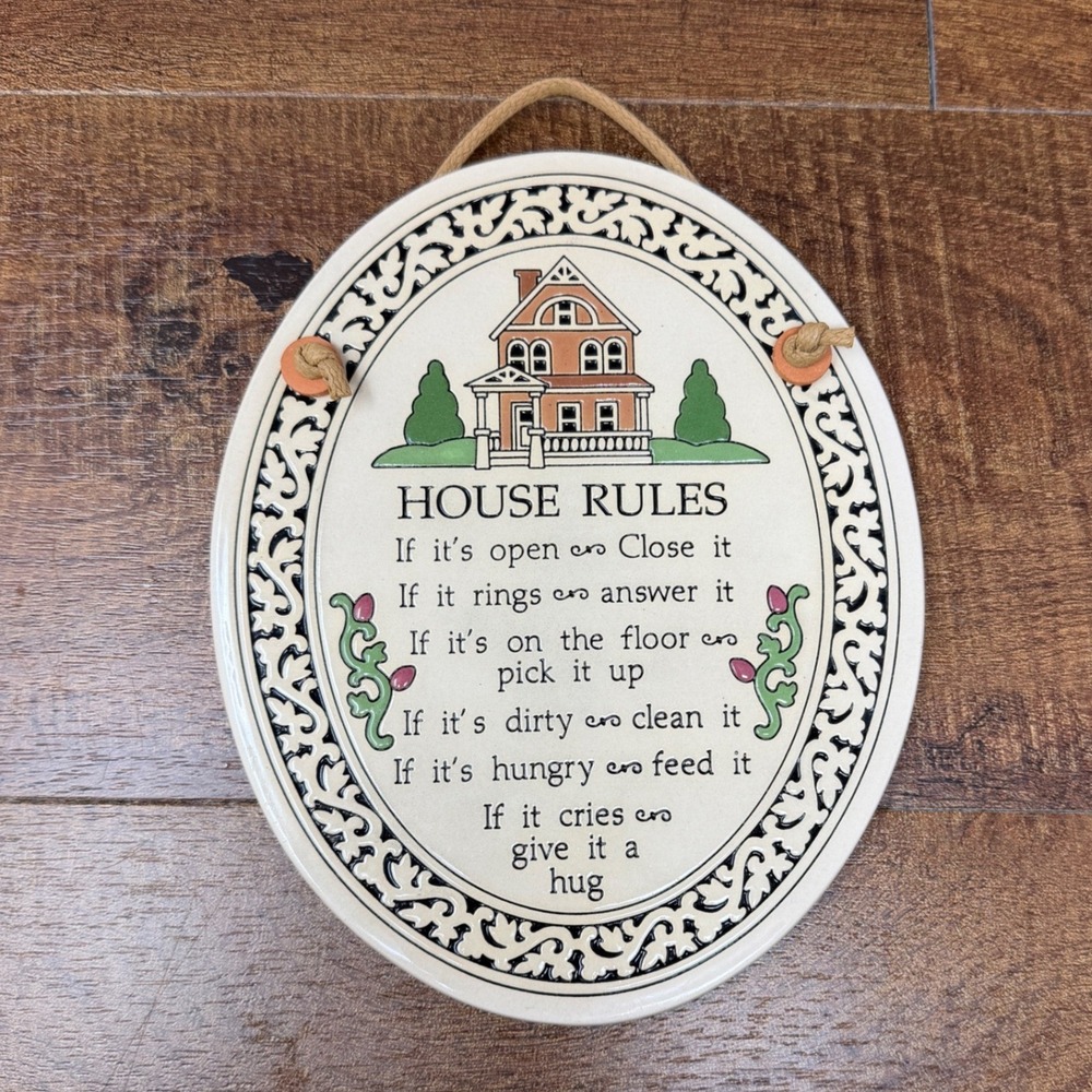 Spooner Creek Designs House Rules Ceramic Wall Plaque Michael Macone WI